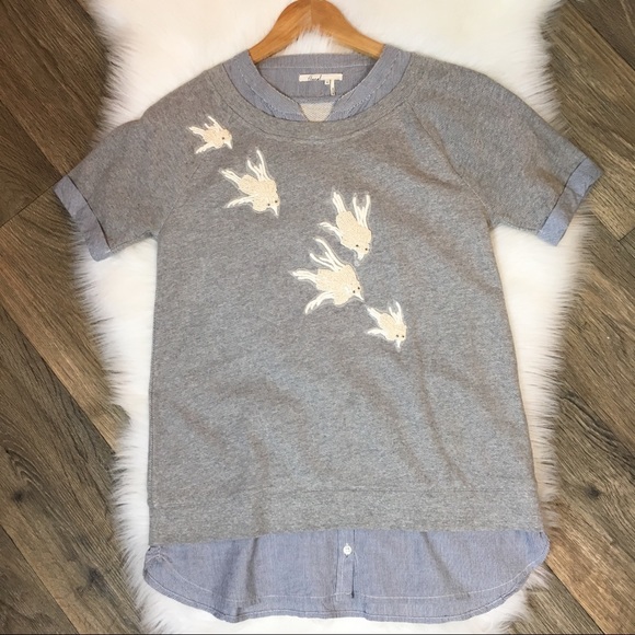 Anthropologie Tops - Anthropologie Floreat Beaded Flutter Bird Top